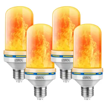 Plamen Žarnice (4 Pack) | LED Plamen Učinek Žarnice z Narobe Obrnjenim Realne Utripanja Umetno Plamenih | 5 W 150 Lume